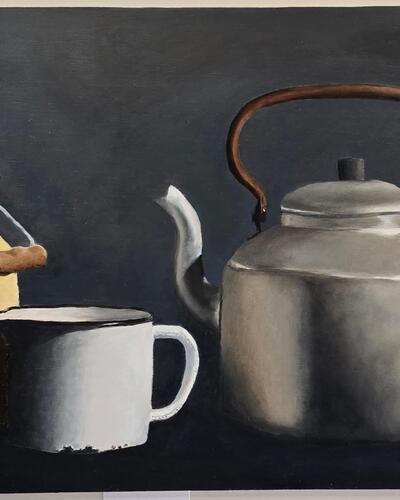 Jos Lemmerling - Stilleven ketel met pot